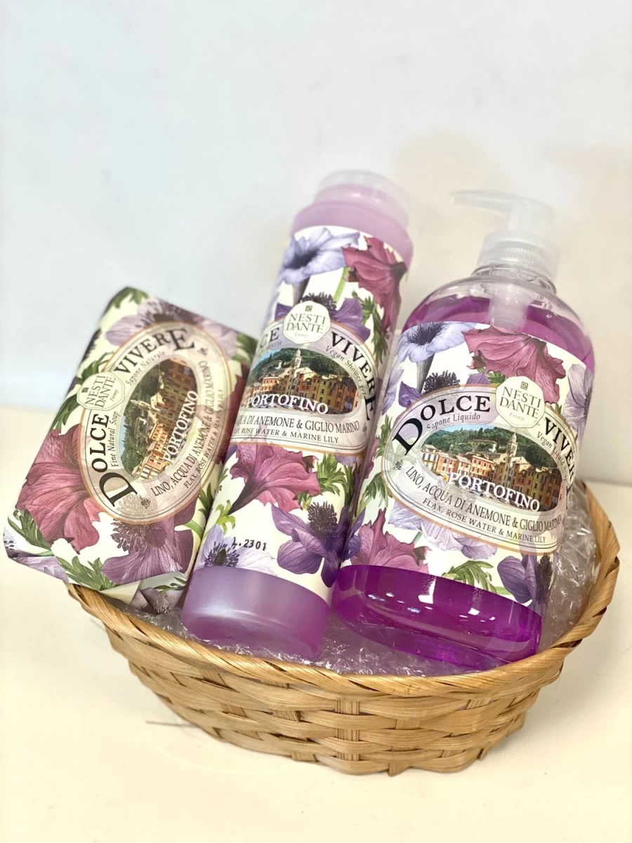 NESTI DANTE Portofino Luxury Gift Basket - Transparent Soap & Bath Collection - Dolce Vivere Elegant Present