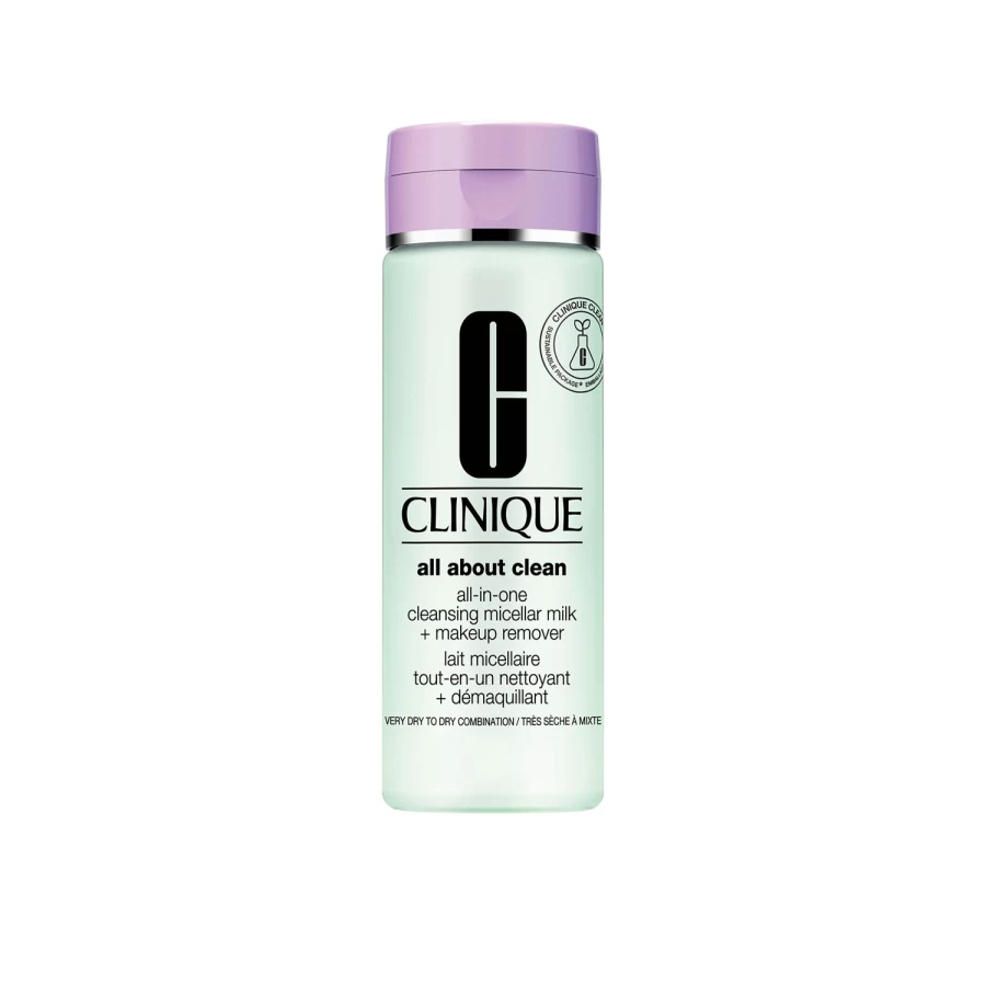 CLINIQUE Green Micellar Cleansing Milk for Dry to Normal Skin - 200ml All-in-One Face Wash