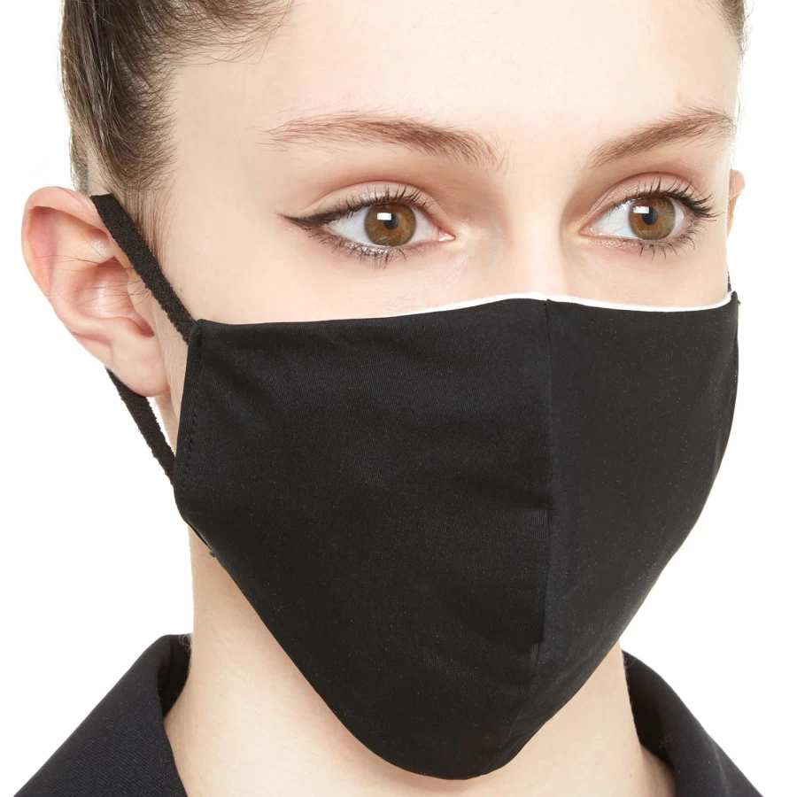 COINCASADESIGN Black Washable Solid Color Fabric Face Mask - Reusable & Breathable