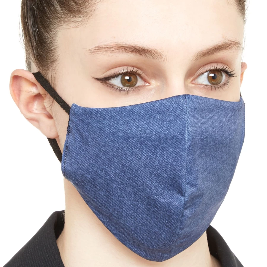 COINCASADESIGN Washable Denim Blue Fabric Mask - Reusable & Breathable