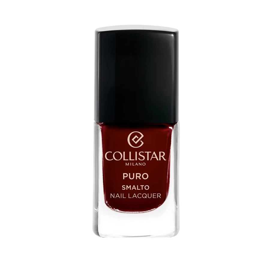 COLLISTAR Pure Long Lasting Nail Polish - Dark Red Shade 581 Rossonero, High Gloss Finish