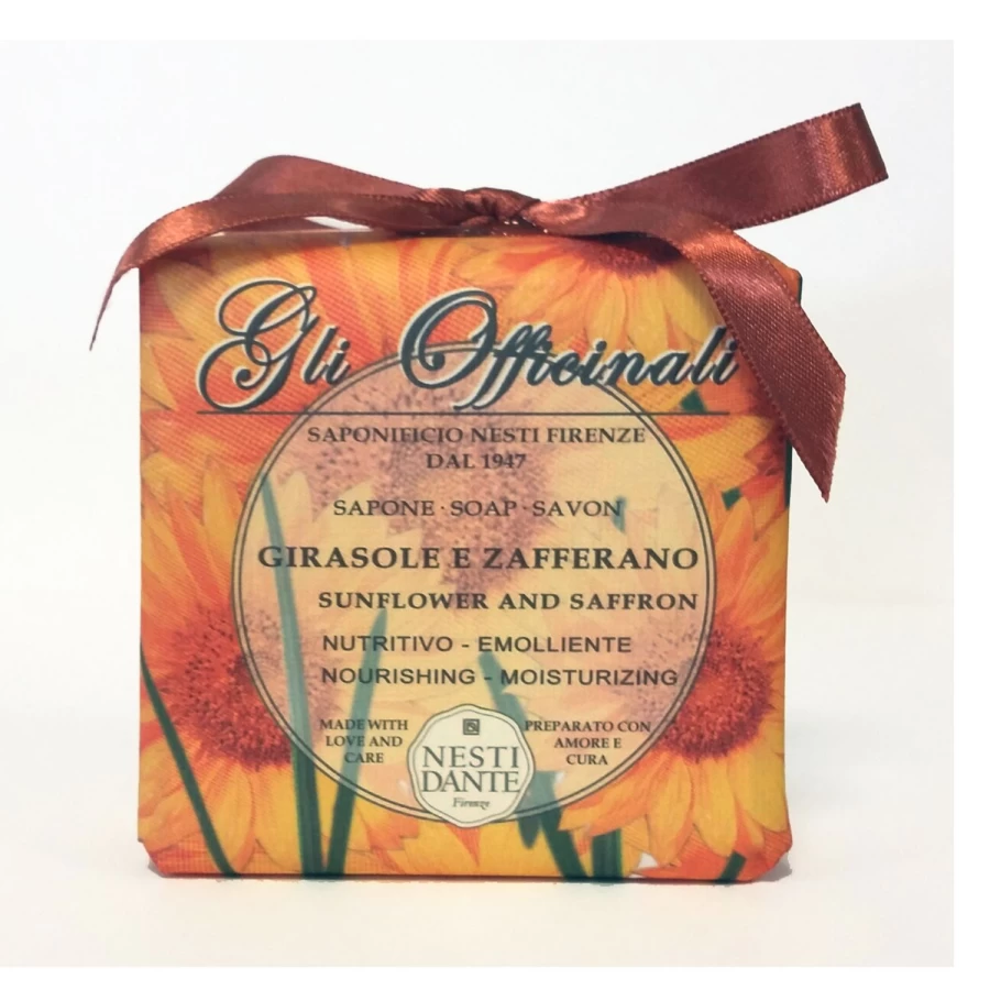 NESTI DANTE Officinale Sunflower & Saffron Soap - Natural Yellow Handmade Bar for Skin Care
